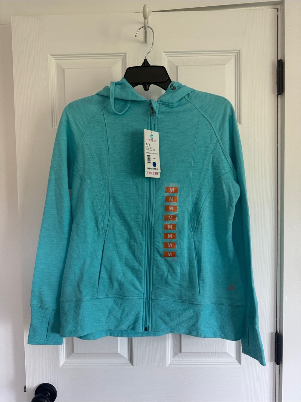 Free2B Lightweight Active Women's Sweatshirt-Beach Boucle Hoodie in Wave Blue